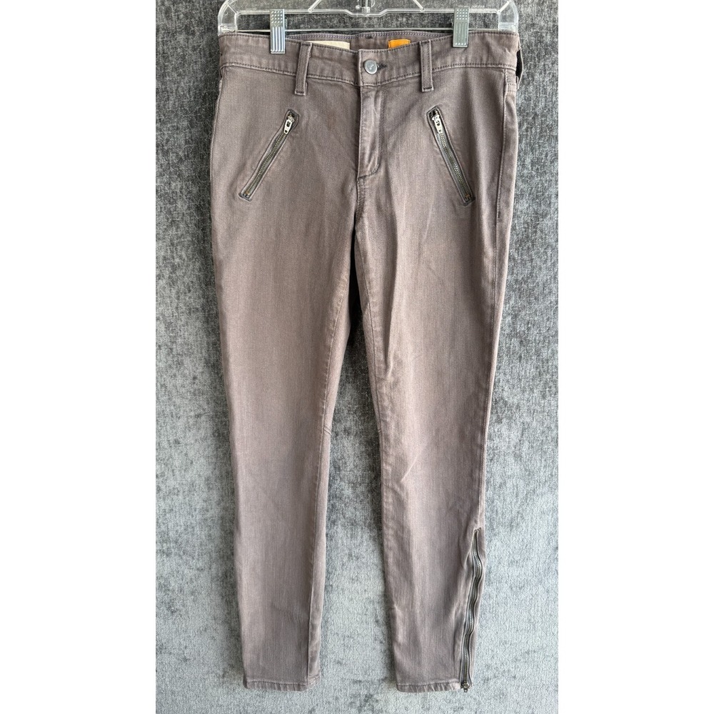 Anthro Pilcro & The Letterpress Serif Skinny Moto Jeans Gray Ankle Zip 27